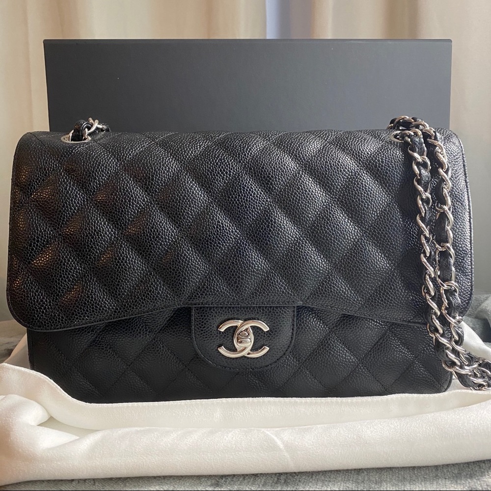 Chanel Classic Jumbo Flap Bag- Caviar Black